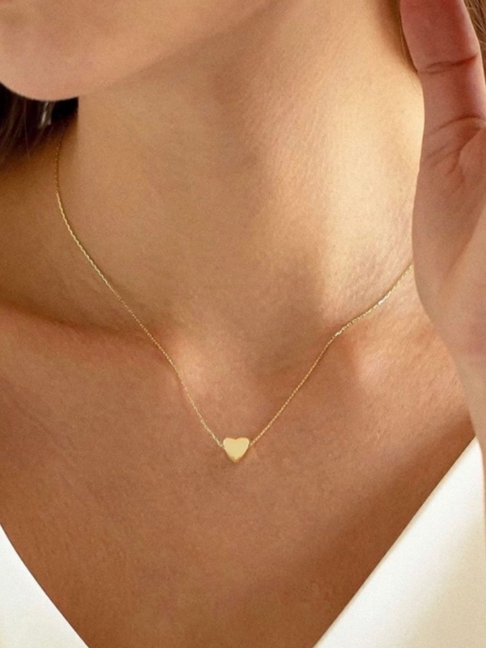 14k Gold Plated Heart Pendant Necklace